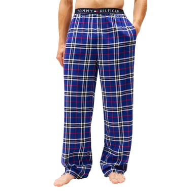 Tommy Hilfiger Mens Flannel Plaid Pyjama Bottoms (Blue)