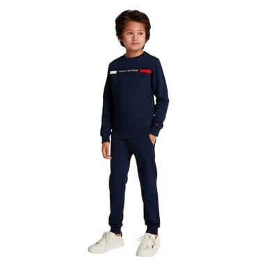 Tommy Hilfiger Childrens/Kids Logo Crew Neck Co-ord Set (Navy)