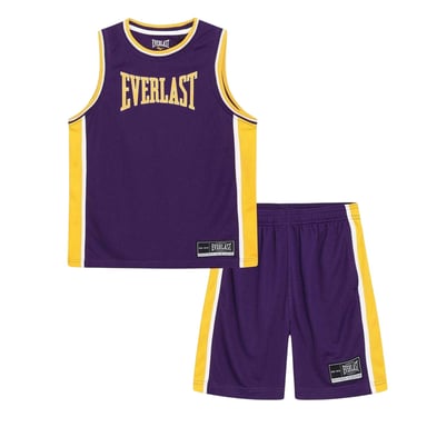 Everlast Childrens/Kids Polyester Top & Bottom Set Set (Purple/Yellow)
