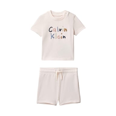 Calvin Klein Baby Logo T-Shirt & Shorts Set (Pack of 2) (Pearl)