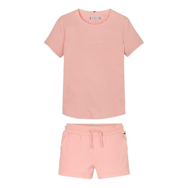 Tommy Hilfiger Childrens/Kids Corp Cotton Blend T-Shirt & Shorts Set (Coral)