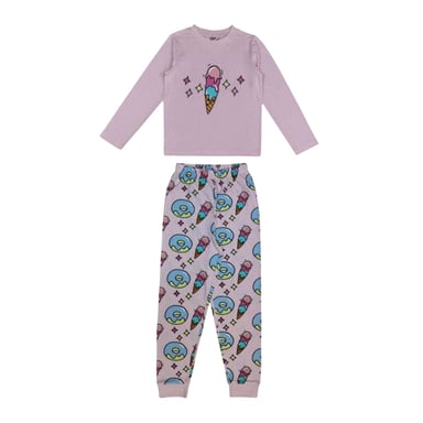 Star Girls Ice Cream Long-Sleeved Pyjama Set (Pack of 1) (Pink)