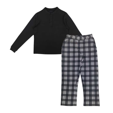 Howick Mens Checked Pyjama Set Set (Charcoal)