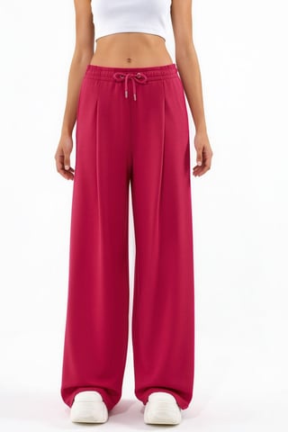 Modal Touch geplooide broek met wijde pijpen