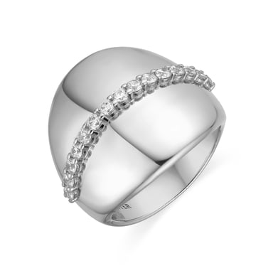 Luxenter Ring in 925 Sterling Silver and Brilliant Zirconia with rhodium finish - Idel
