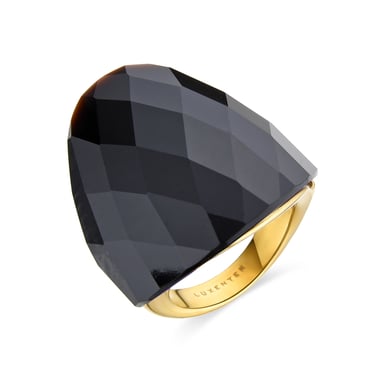 Luxenter Onyx Hydrothermal Quartz Ring finished in 18K yellow gold - Konsil