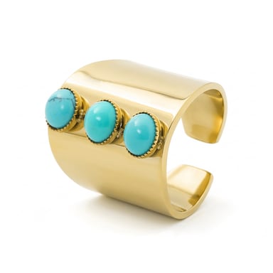 Luxenter Turquoise Ring finished in 18k yellow gold - Isum