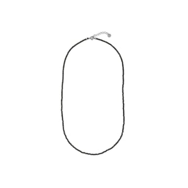 42cm Luxenter chain in faceted hematite and 925 sterling silver rhodium finish - Natural Stone