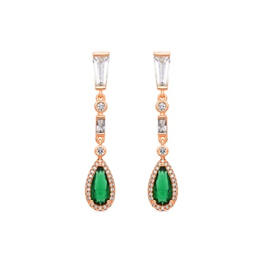 Luxenter Emerald Zirconia Earrings finished in 18k yellow gold - Orzus