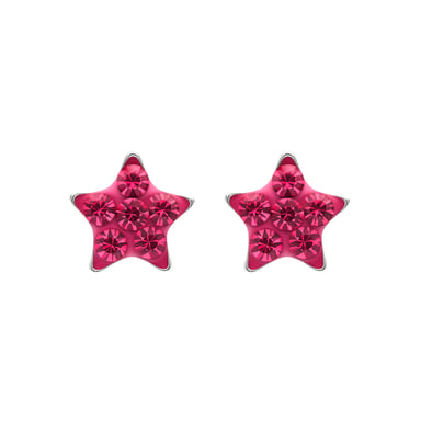 Luxenter earrings in 925 Sterling Silver and Pink Zirconia finished in rhodium - Menerin