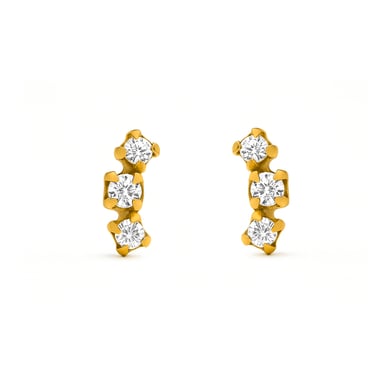 Luxenter Earrings in 925 Sterling Silver and Brilliant Zirconia finished in 18k yellow gold - Limor