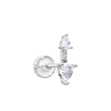 Luxenter Piercing in 925 Sterling Silver and Brilliant Zirconia finished in rhodium - Egdos