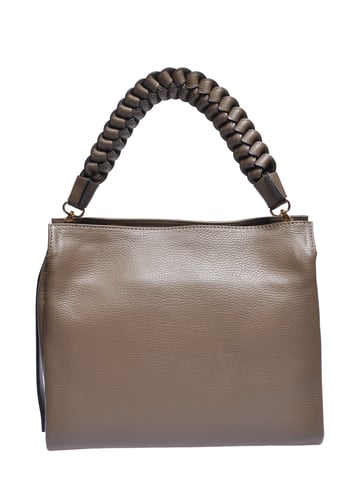 Luisa Vannini Beige Cowhide Leather Bag
