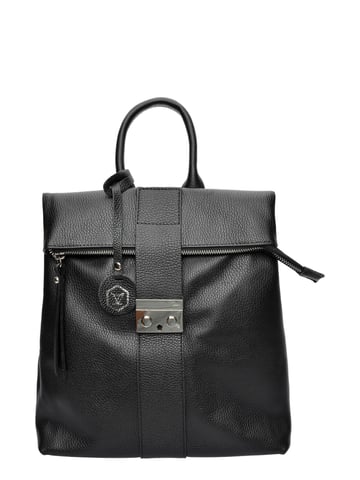 Luisa Vannini Black Cowhide Leather Bag