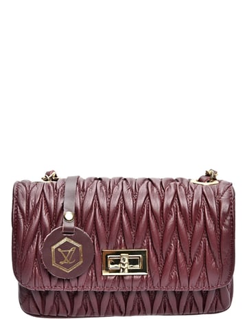 Luisa Vannini Burgundy Calfskin Bag