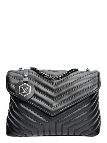 Luisa Vannini Black Cowhide Leather Bag