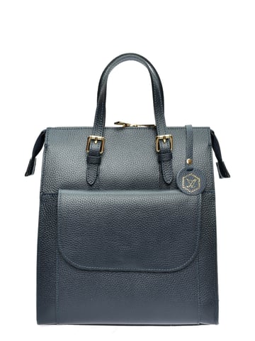 Luisa Vannini Blue Cowhide Leather Bag