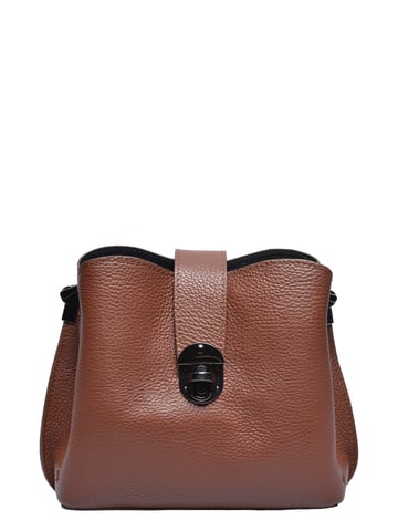 Luisa Vannini Chestnut Brown Cowhide Leather Bag