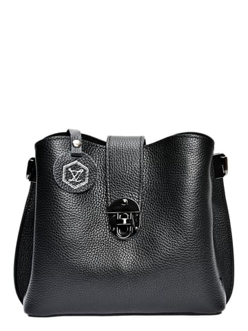 Luisa Vannini Black Cowhide Leather Bag