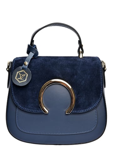 Luisa Vannini Blue Cowhide Leather Bag