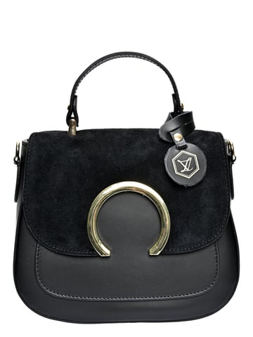 Luisa Vannini Black Cowhide Leather Bag