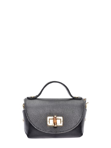 Anna Luchini Black Cowhide Leather Bag