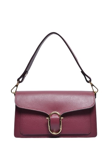 Anna Luchini Wine-Coloured Cowhide Leather Bag