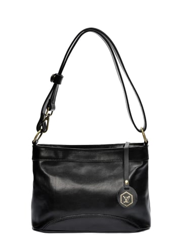 Luisa Vannini Black Cowhide Leather Bag