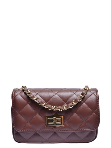 Luisa Vannini Chestnut Brown Cowhide Leather Bag