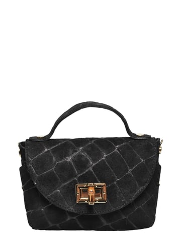 Roberta M Black Leather Satchel