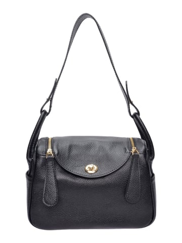 Luisa Vannini Black Cowhide Leather Bag