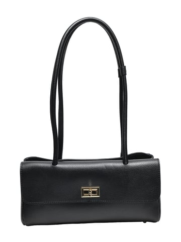 Isabella Rhea Black Cowhide Leather Bag