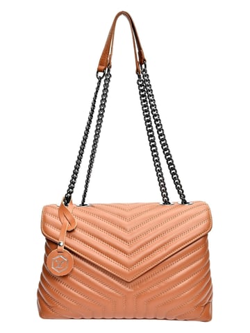 Luisa Vannini COGNAC cow leather bag