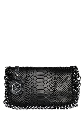 Luisa Vannini BLACK Cowhide Leather Clutch