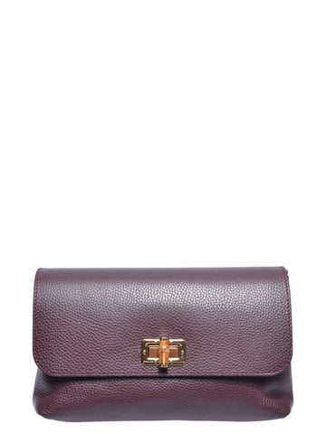 Roberta M Burgundy Leather Shoulder Bag