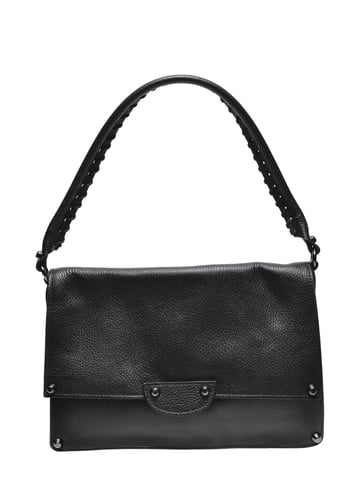 Isabella Rhea Black Cowhide Leather Bag