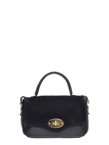 Roberta M Black Cowhide Leather Bag
