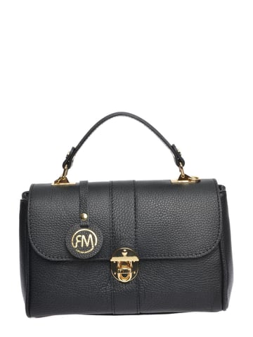 Roberta M Black Cowhide Leather Bag