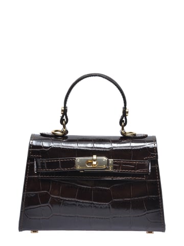 Roberta M Two-Tone Cowhide Leather Bag