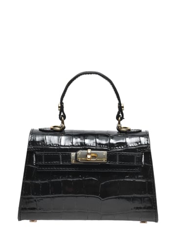 Roberta M Black Cowhide Leather Bag