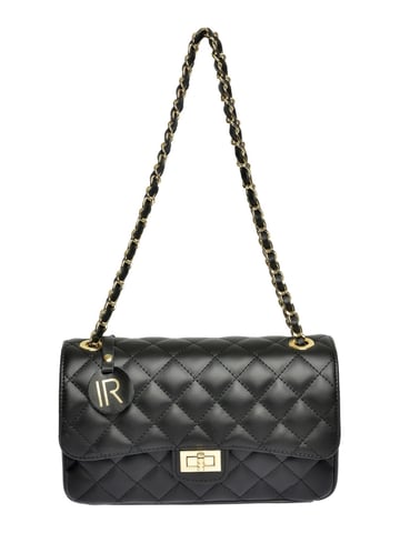Isabella Rhea Black Cowhide Leather Bag