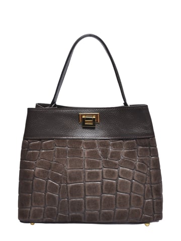 Anna Luchini Chestnut Brown Cowhide Leather Bag