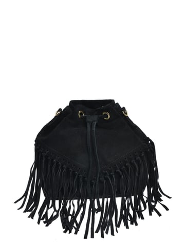 Roberta M Black Cowhide Leather Shoulder Bag