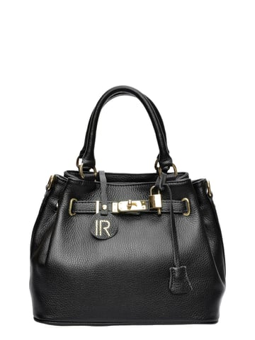 Isabella Rhea Black Cowhide Leather Bag