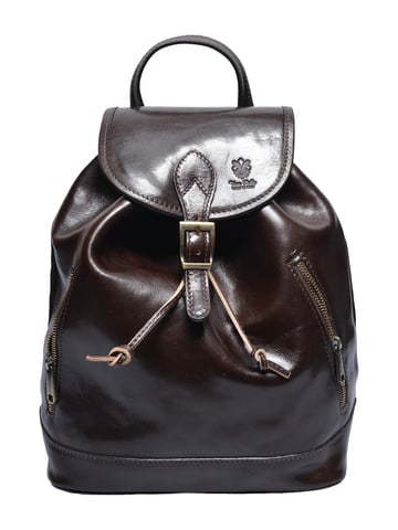 Anna Luchini Chestnut Brown Cowhide Leather Backpack