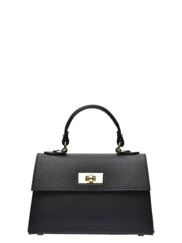 Isabella Rhea Black Cowhide Leather Bag