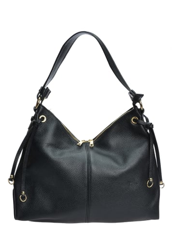 Isabella Rhea Black Cowhide Leather Bag