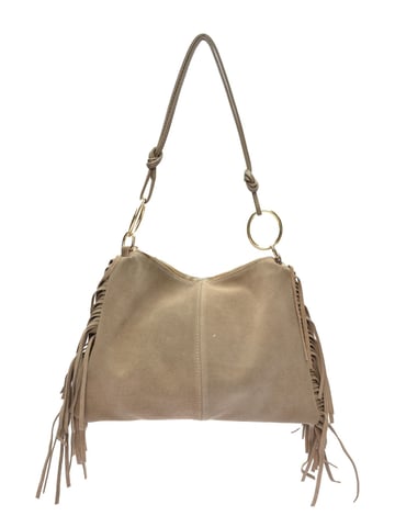 Isabella Rhea Beige Cowhide Leather Bag