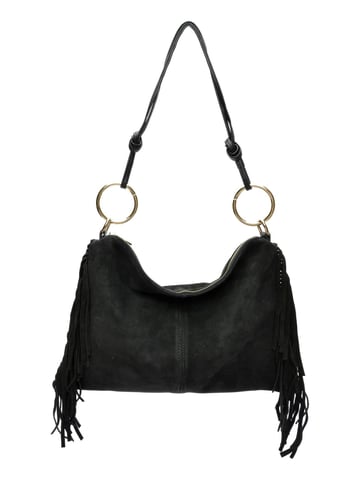 Isabella Rhea Black Cowhide Leather Bag