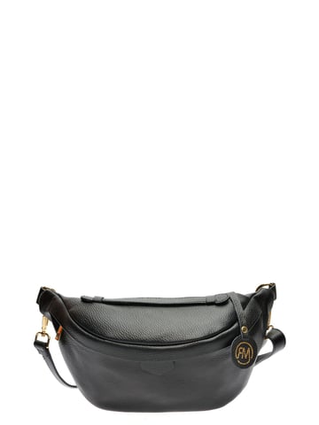 Roberta M Black Leather Belt Bag